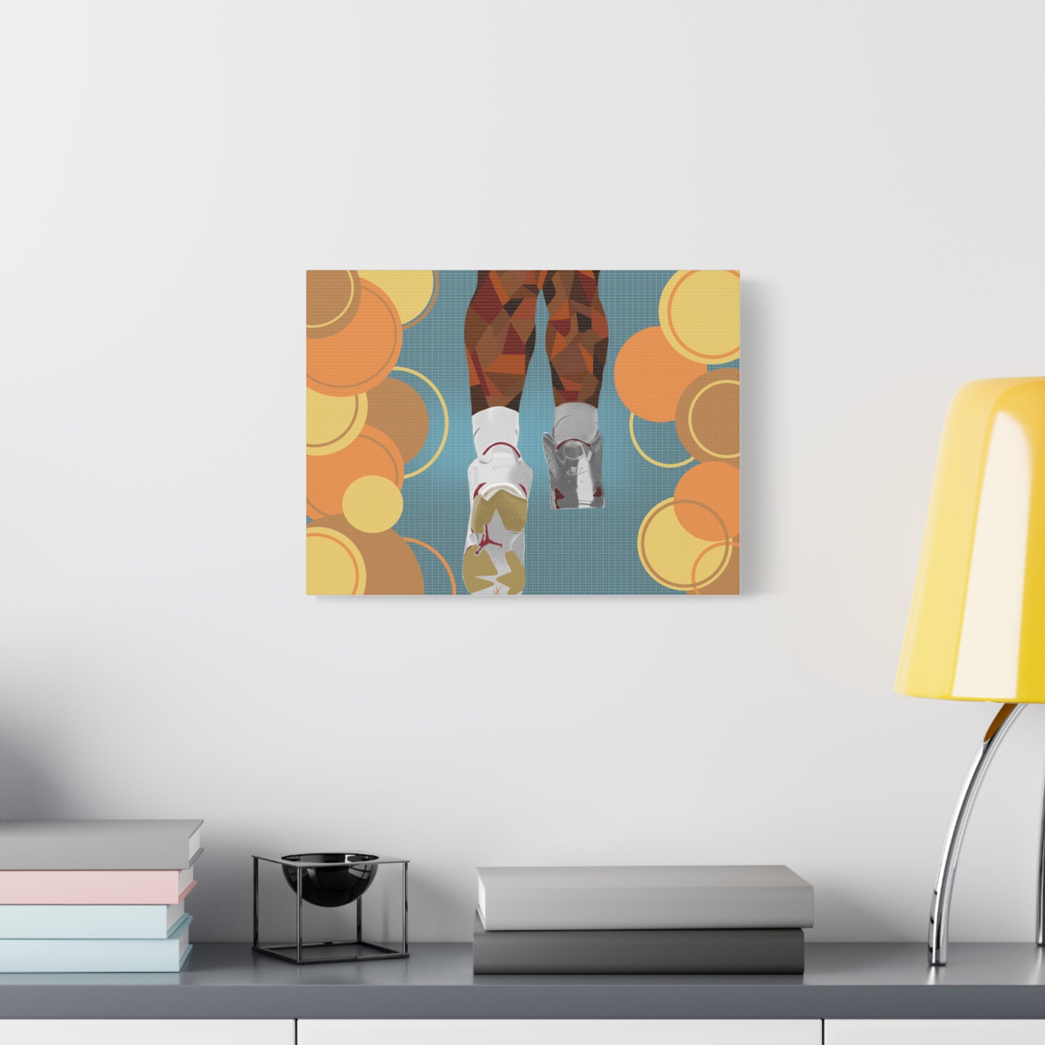 Basketball Sneakers Canvas Print — Retro Air Jordan Poster Art