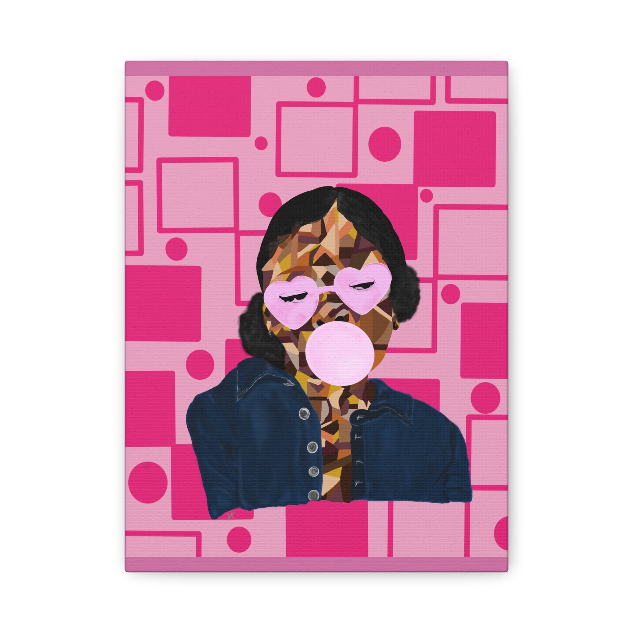 Pop Art Bubblegum Girl Matte Canvas Wall Art