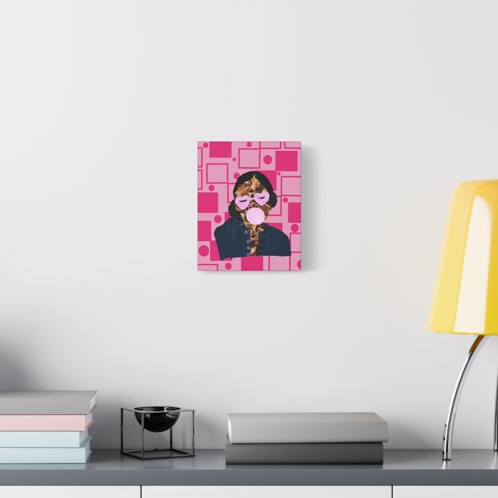 Pop Art Bubblegum Girl Matte Canvas Wall Art