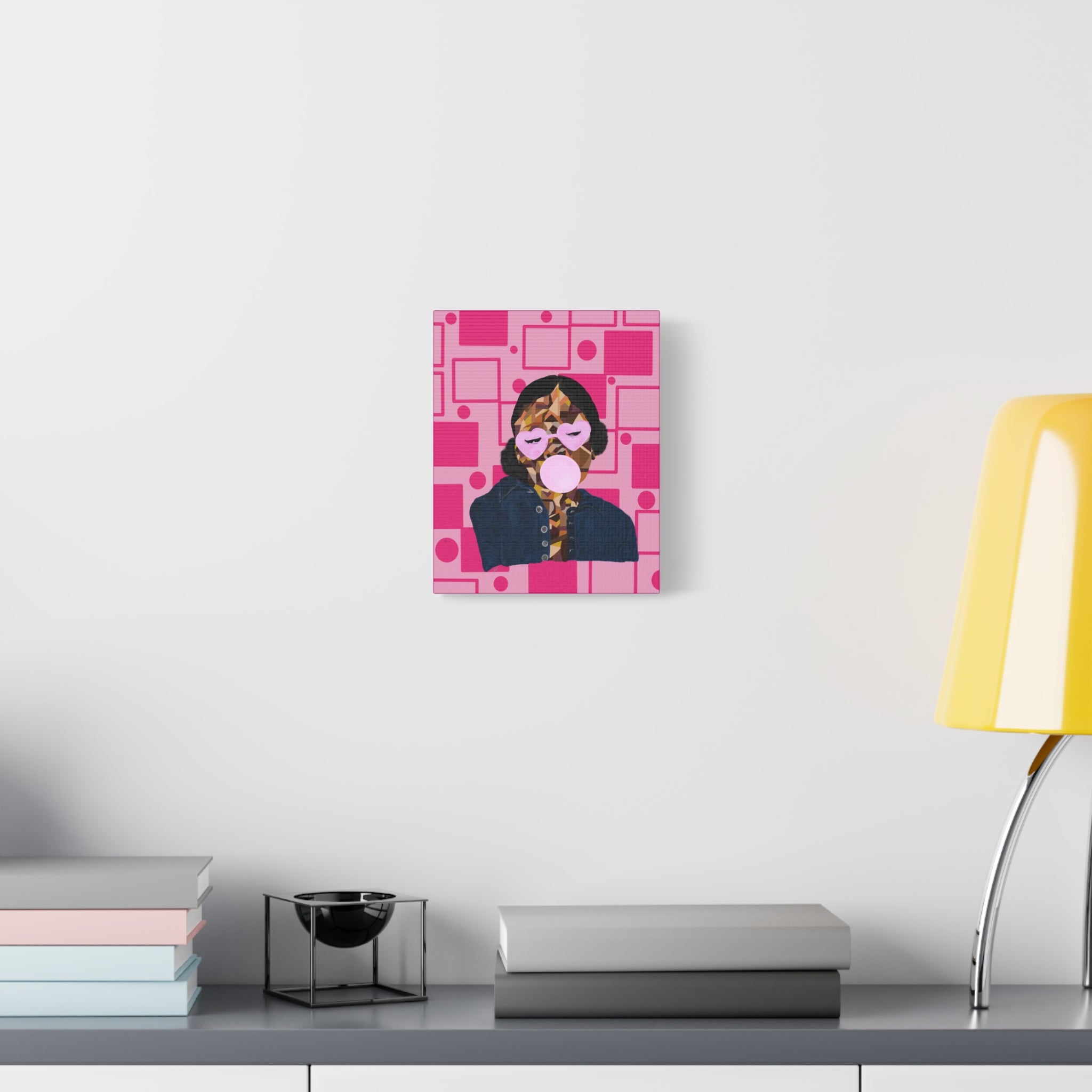 Pop Art Bubblegum Girl Matte Canvas Wall Art