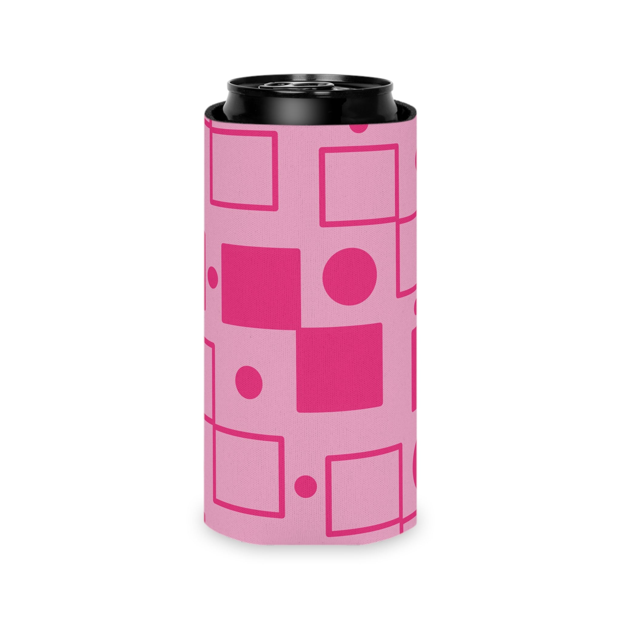 Pink Retro Bubblegum Can Cooler – Pop Art Girl Koozie