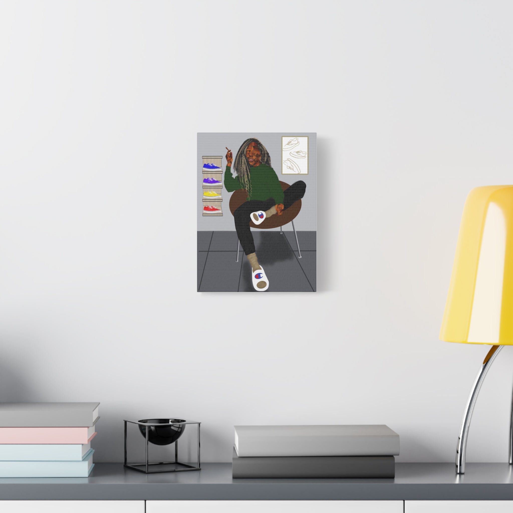 Chill Sneakerhead Art Canvas — Relaxed Room Portrait Matte Wall Art