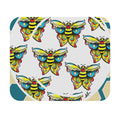 Bee Pattern Rectangle Mouse Pad — Colorful Retro Moth-Bee Desk Mat