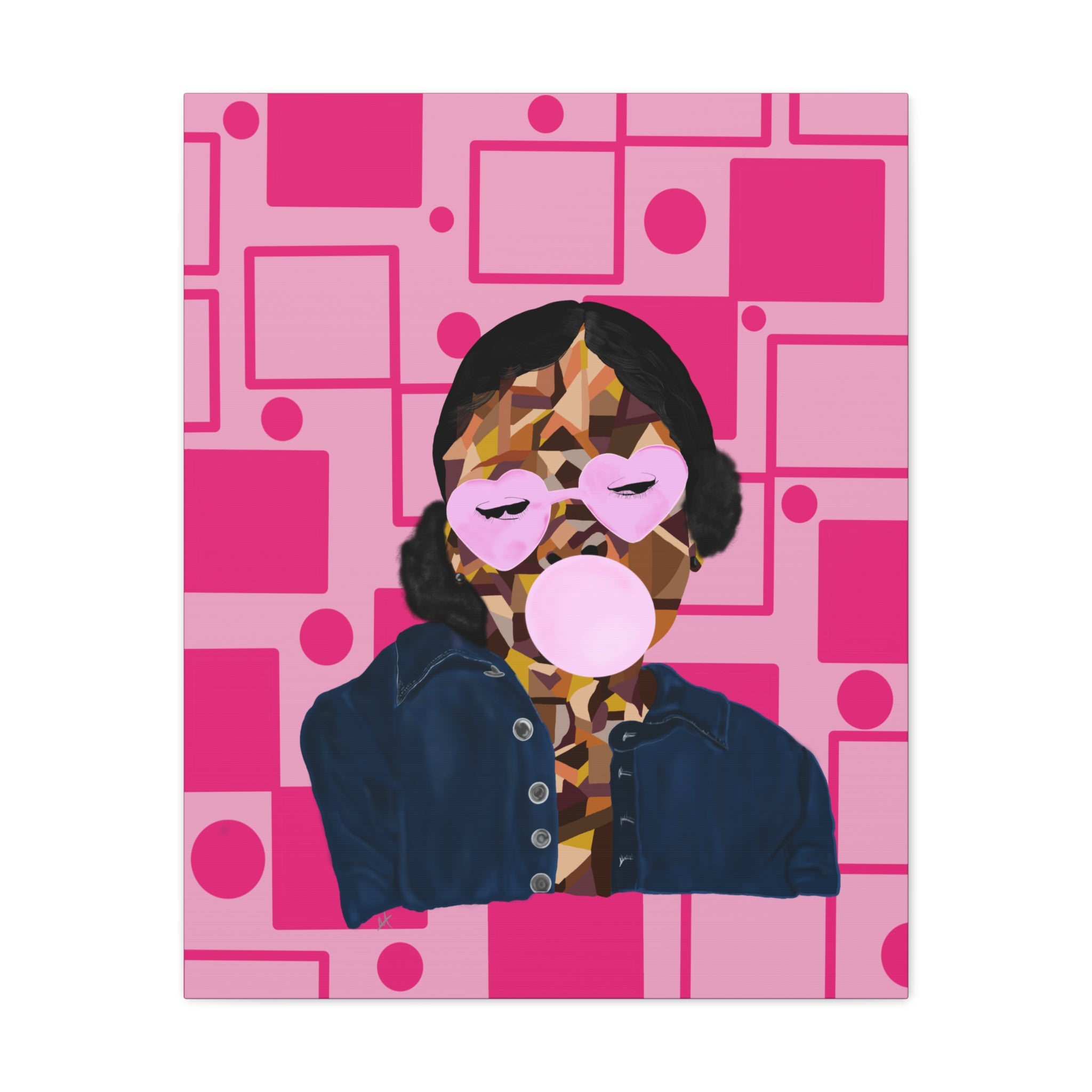 Pop Art Bubblegum Girl Matte Canvas Wall Art
