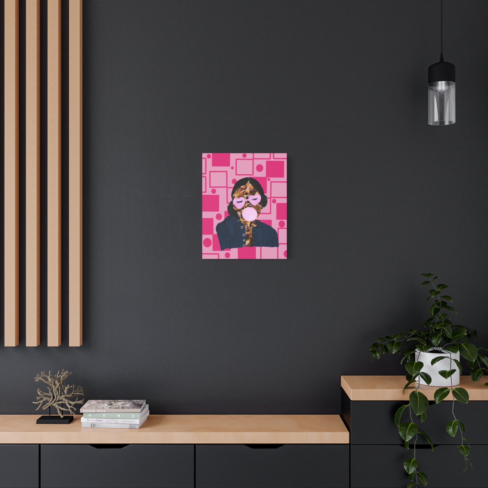 Pop Art Bubblegum Girl Matte Canvas Wall Art