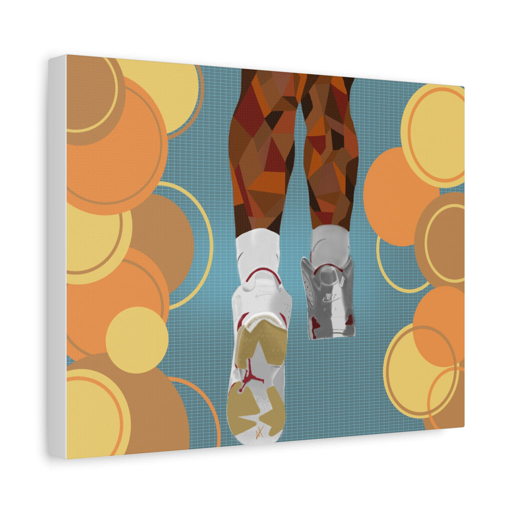 Basketball Sneakers Canvas Print — Retro Air Jordan Poster Art
