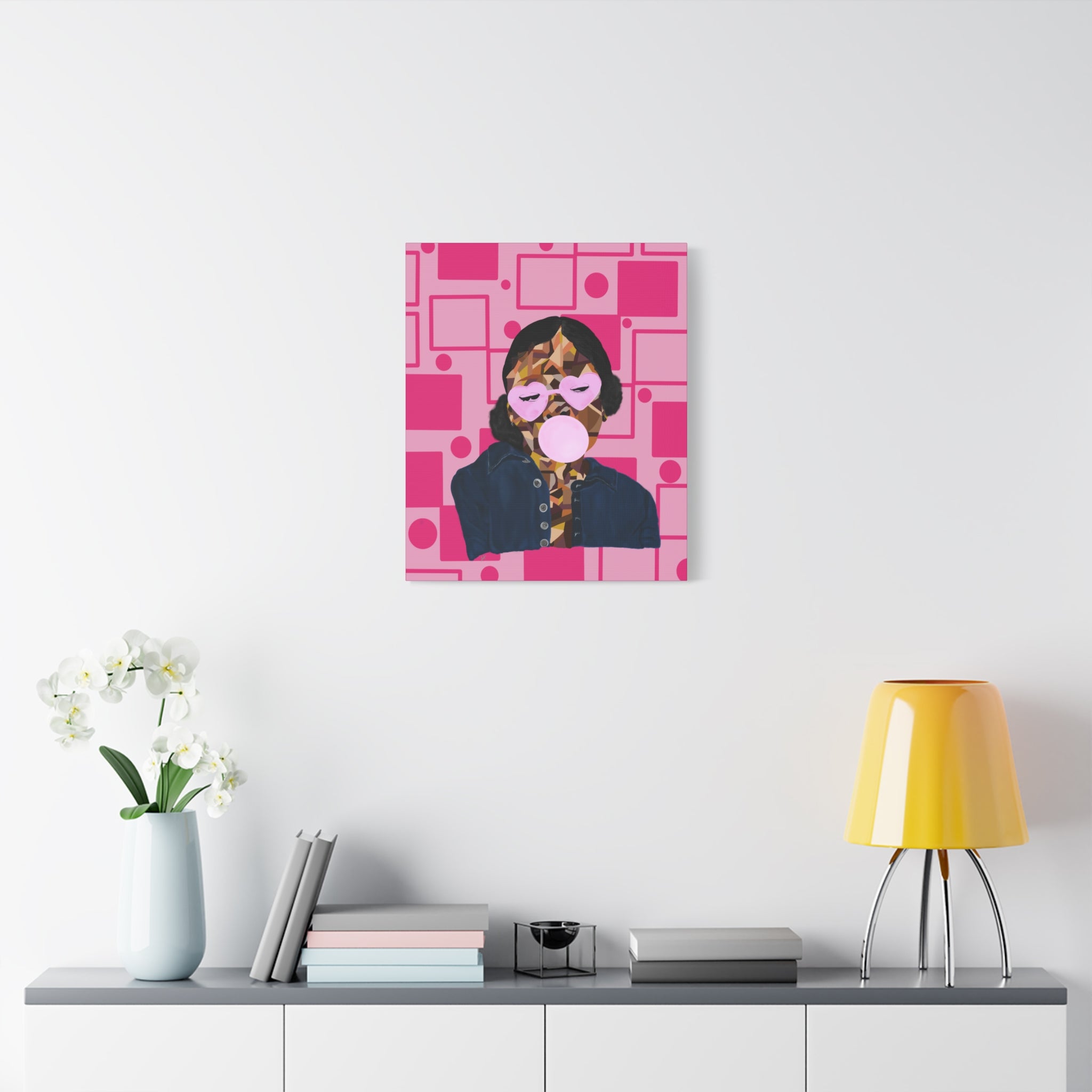 Pop Art Bubblegum Girl Matte Canvas Wall Art