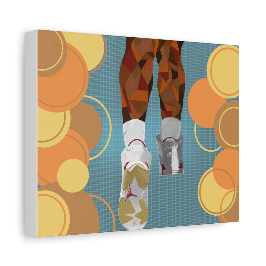 Basketball Sneakers Canvas Print — Retro Air Jordan Poster Art