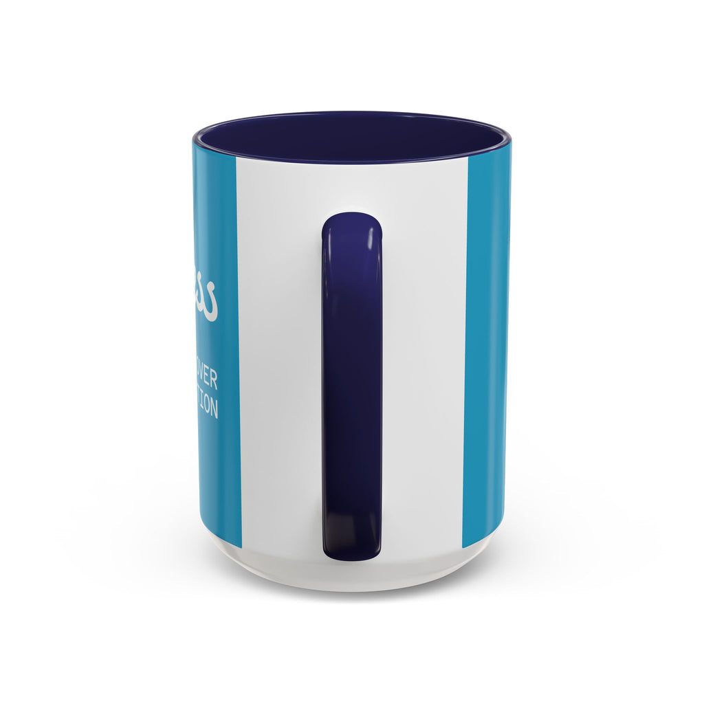 Progress Over Perfection Accent Coffee Mug — Motivational Blue 11/15oz
