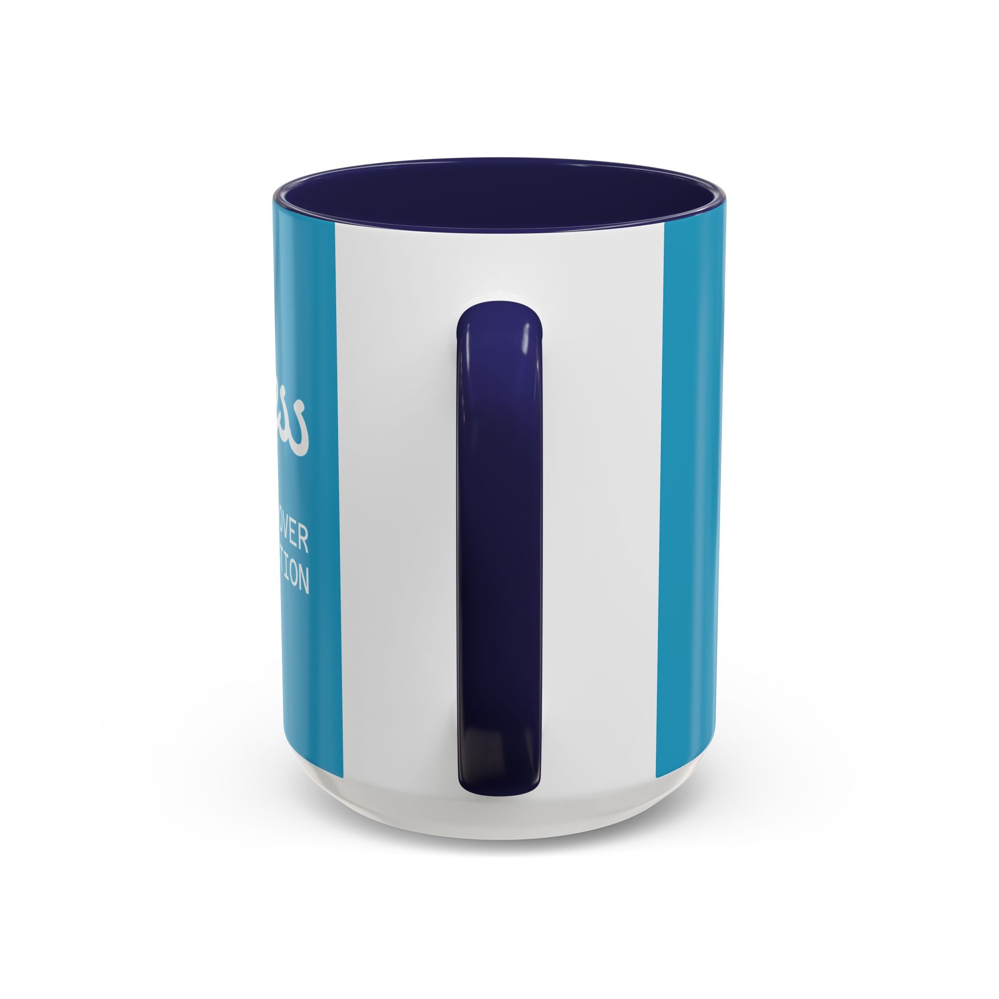 Progress Over Perfection Accent Coffee Mug — Motivational Blue 11/15oz