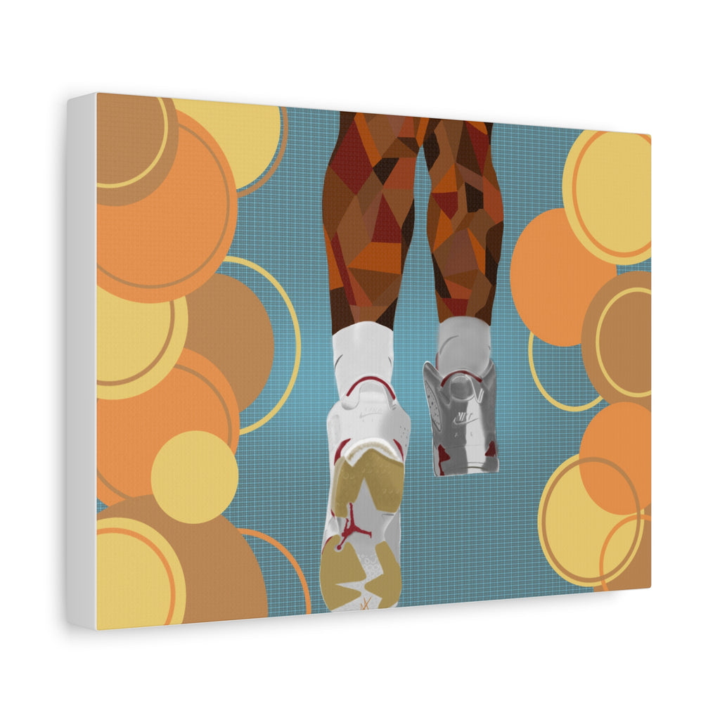 Basketball Sneakers Canvas Print — Retro Air Jordan Poster Art