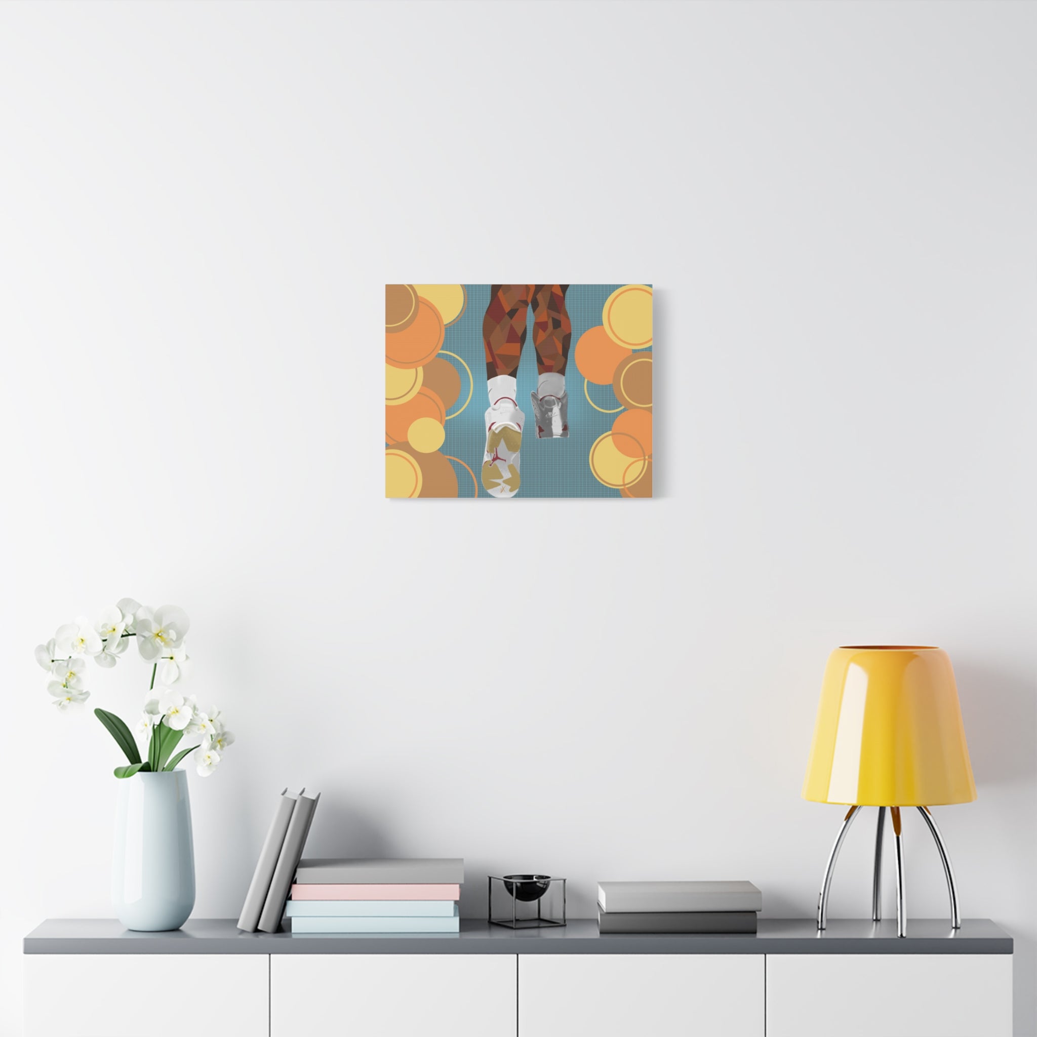 Basketball Sneakers Canvas Print — Retro Air Jordan Poster Art