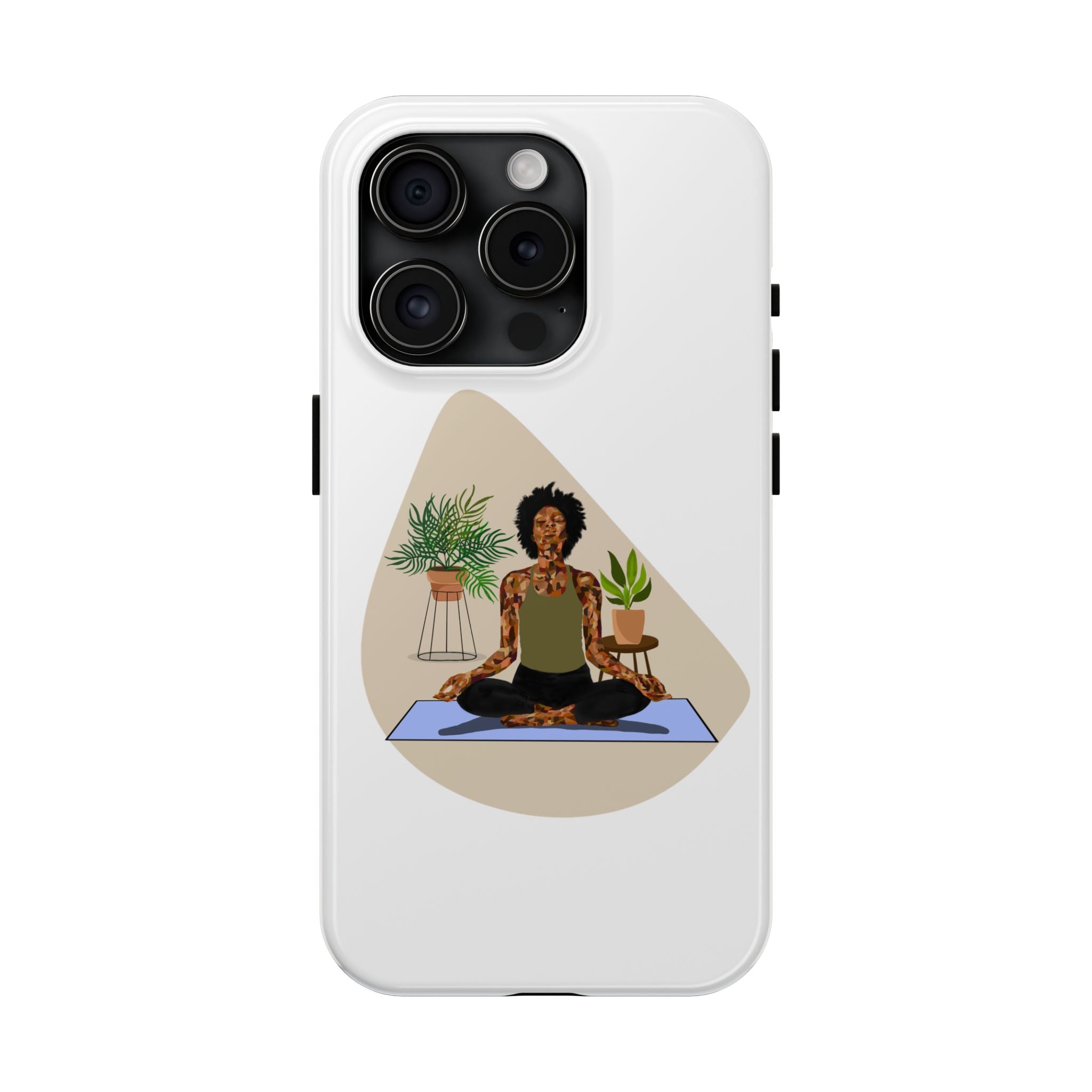 Yoga Girl Tough Phone Case — Meditation, Plants & Self‑Care Protective Cover