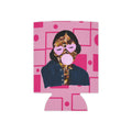 Pink Retro Bubblegum Can Cooler – Pop Art Girl Koozie