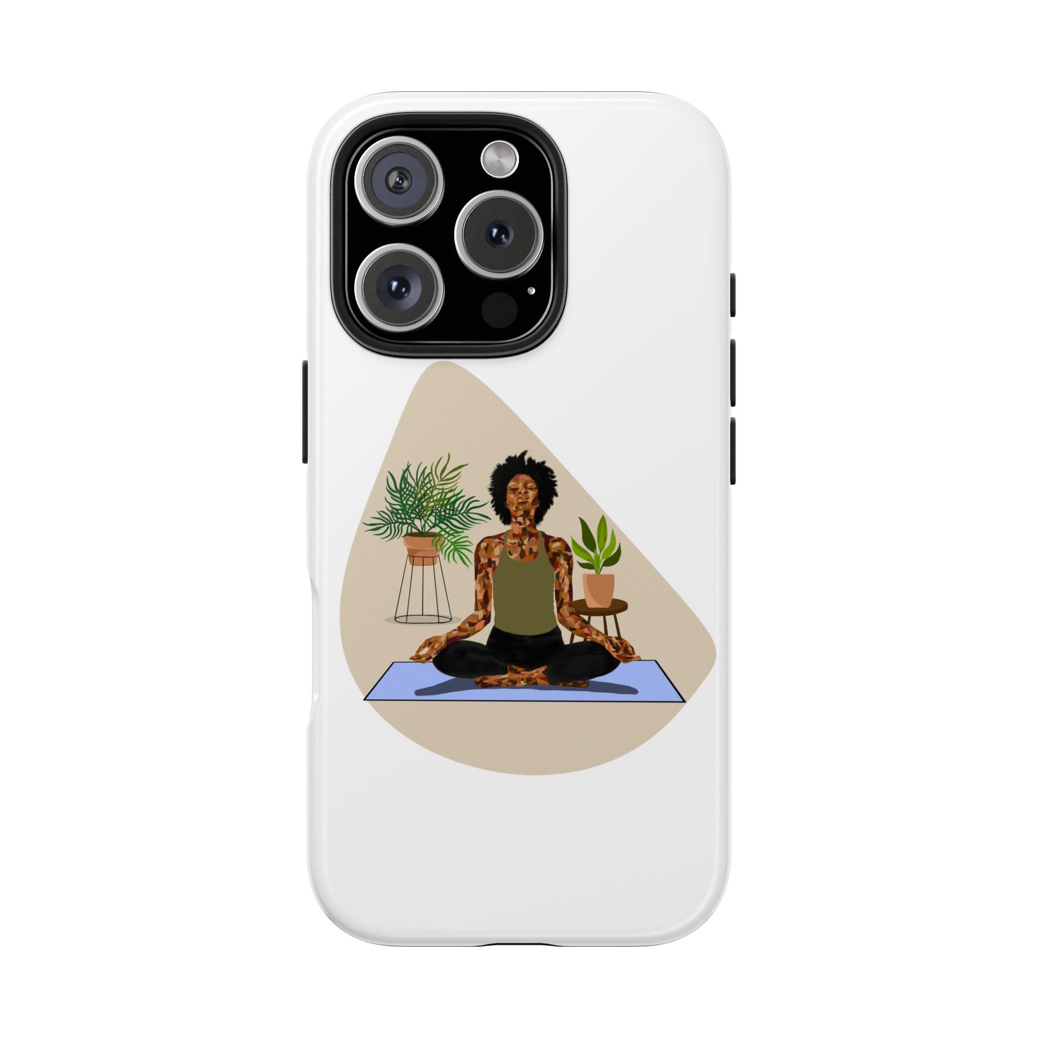 Yoga Girl Tough Phone Case — Meditation, Plants & Self‑Care Protective Cover