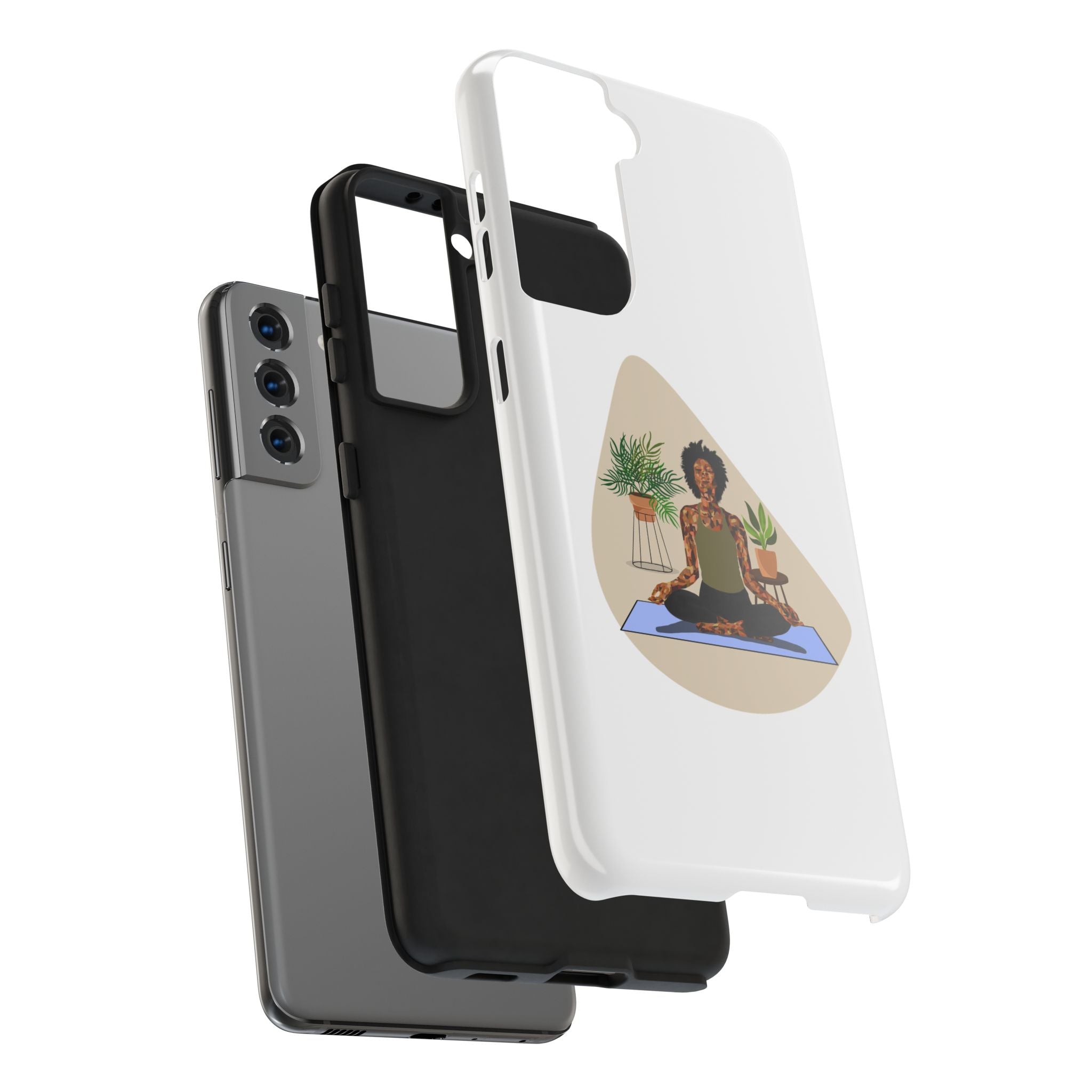 Yoga Girl Tough Phone Case — Meditation, Plants & Self‑Care Protective Cover