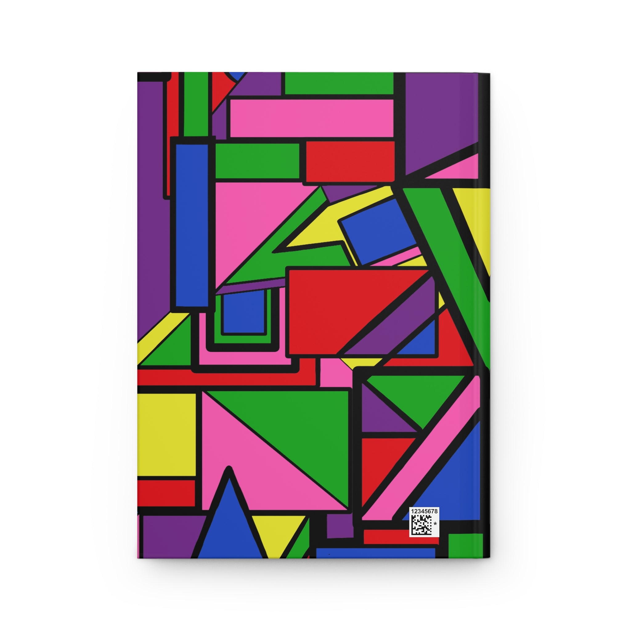 Hardcover Journal — Colorful Afrocentric Geometric Portrait Notebook