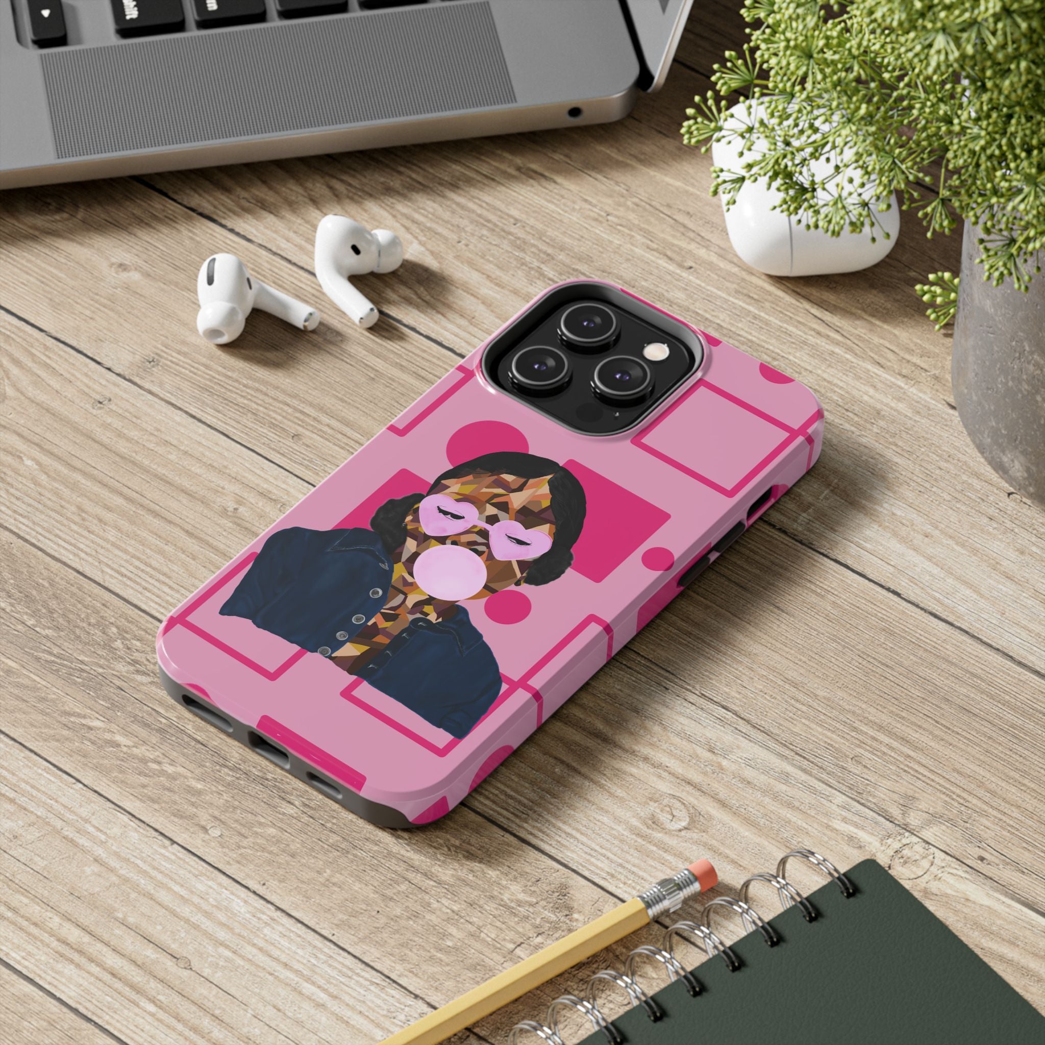 Pink Pop Art Phone Case — Bubblegum Girl Tough Phone Case