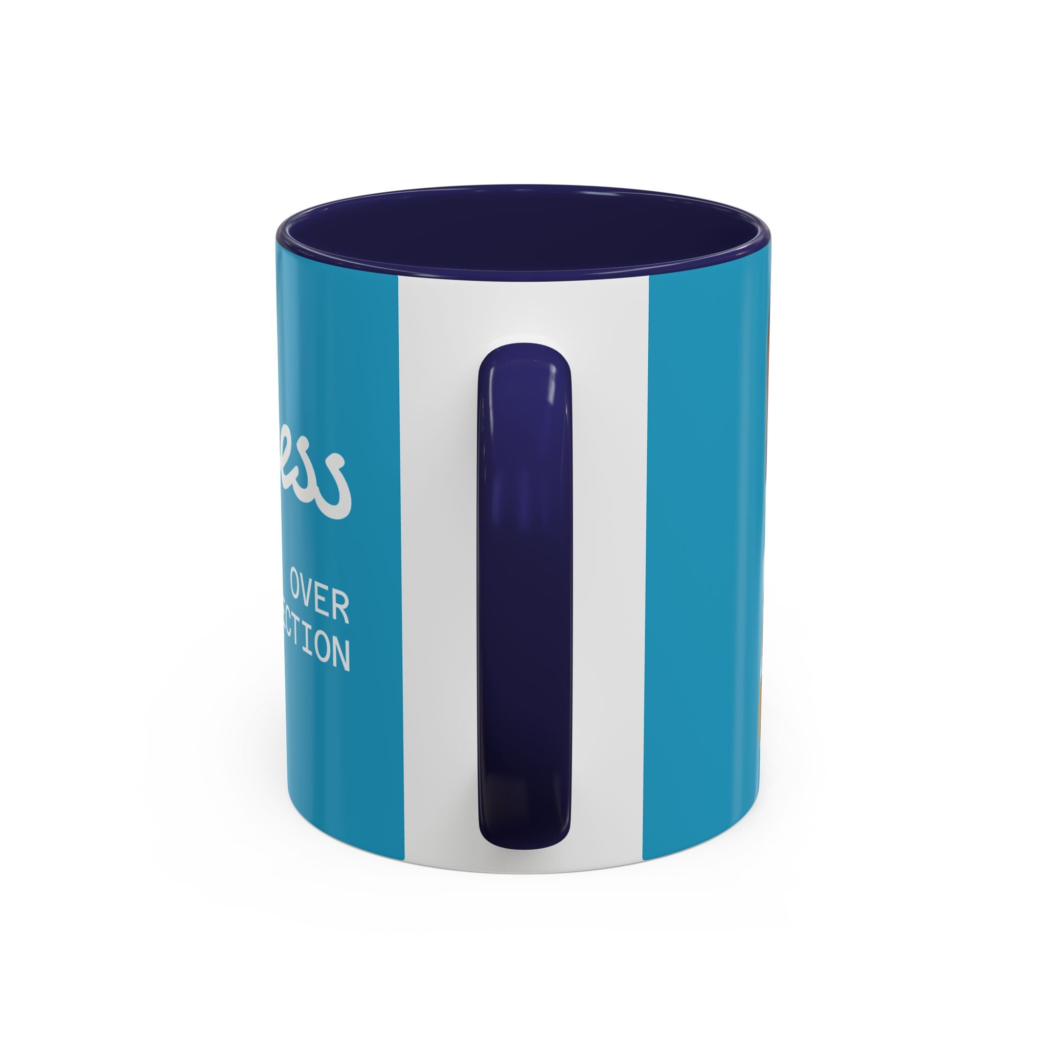 Progress Over Perfection Accent Coffee Mug — Motivational Blue 11/15oz
