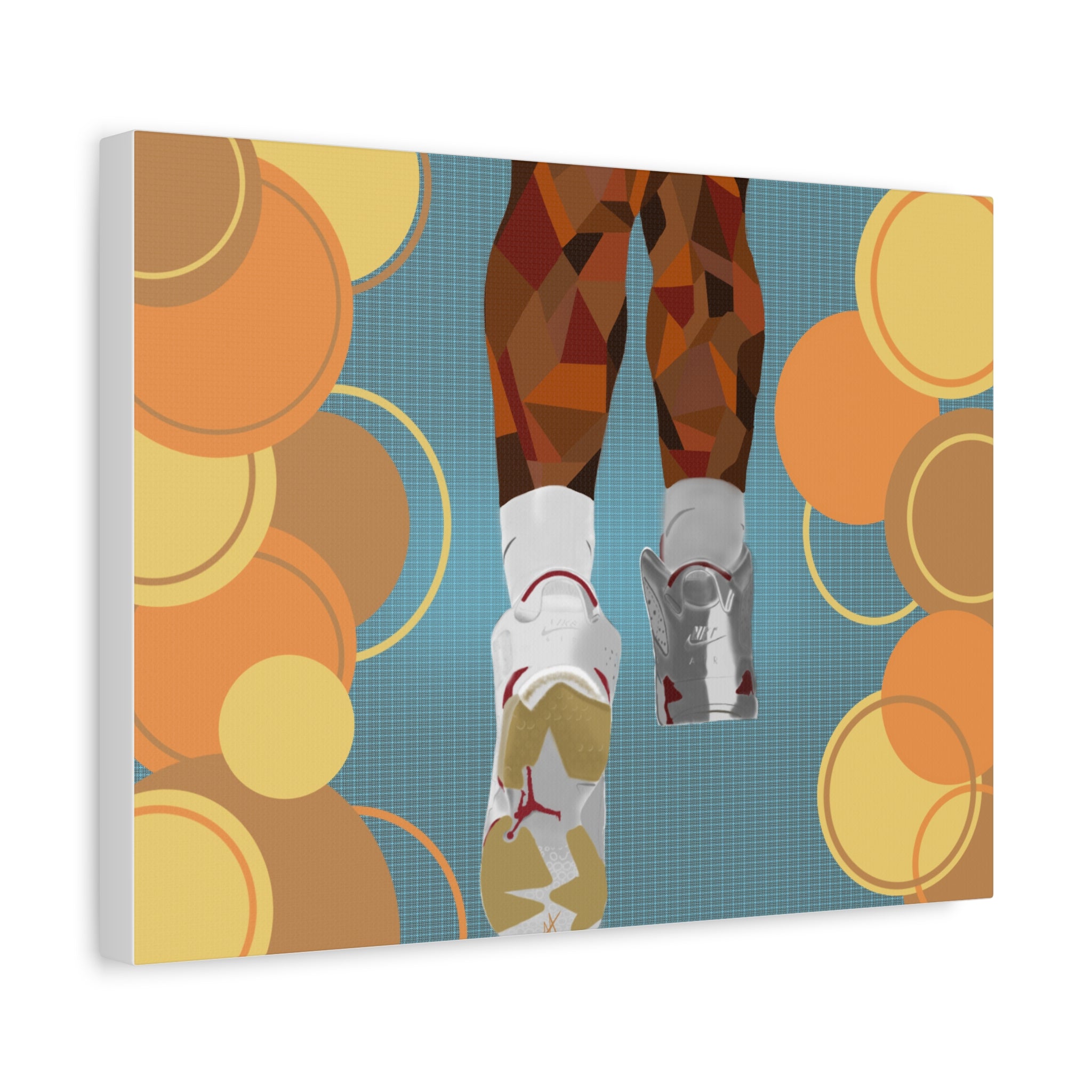 Basketball Sneakers Canvas Print — Retro Air Jordan Poster Art