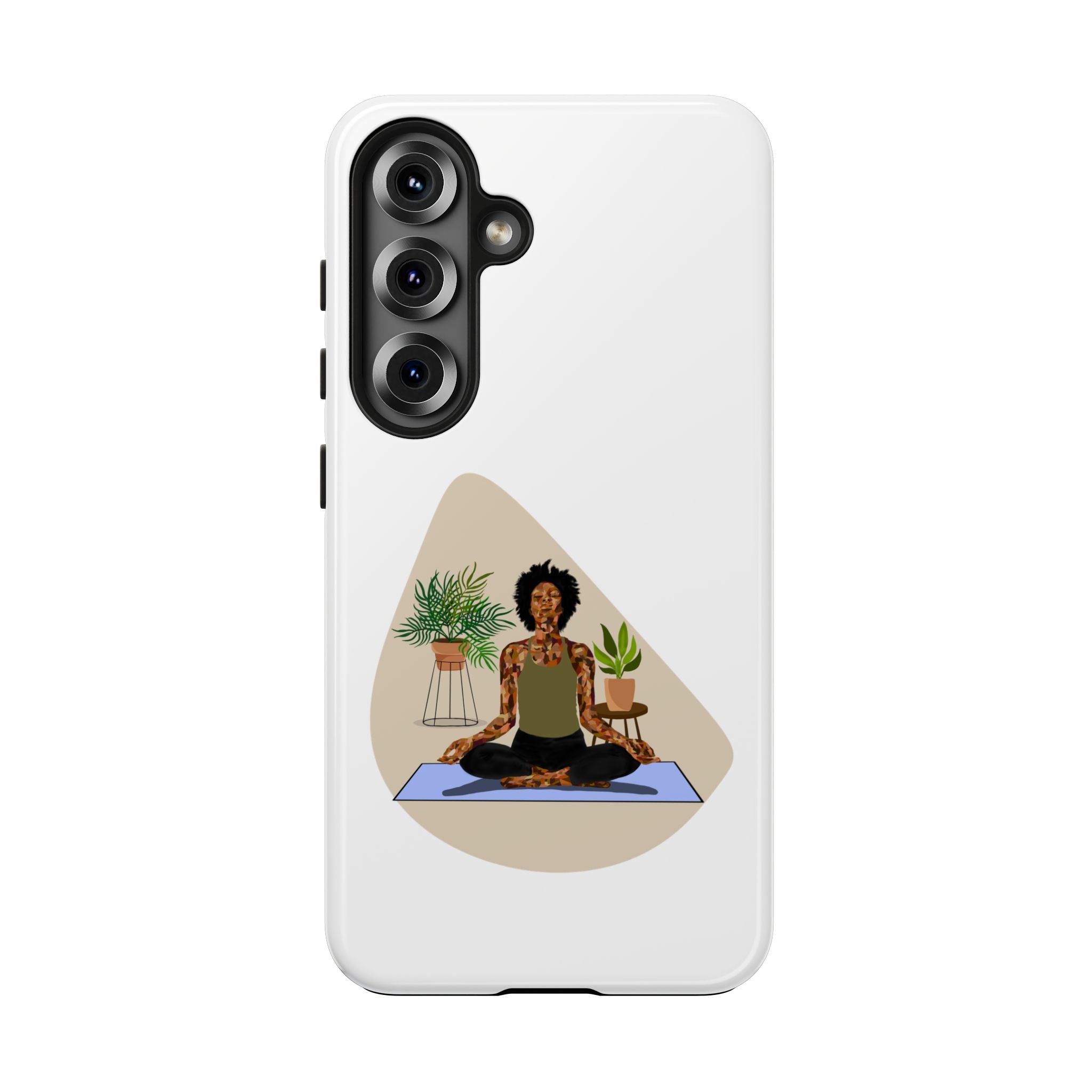Yoga Girl Tough Phone Case — Meditation, Plants & Self‑Care Protective Cover