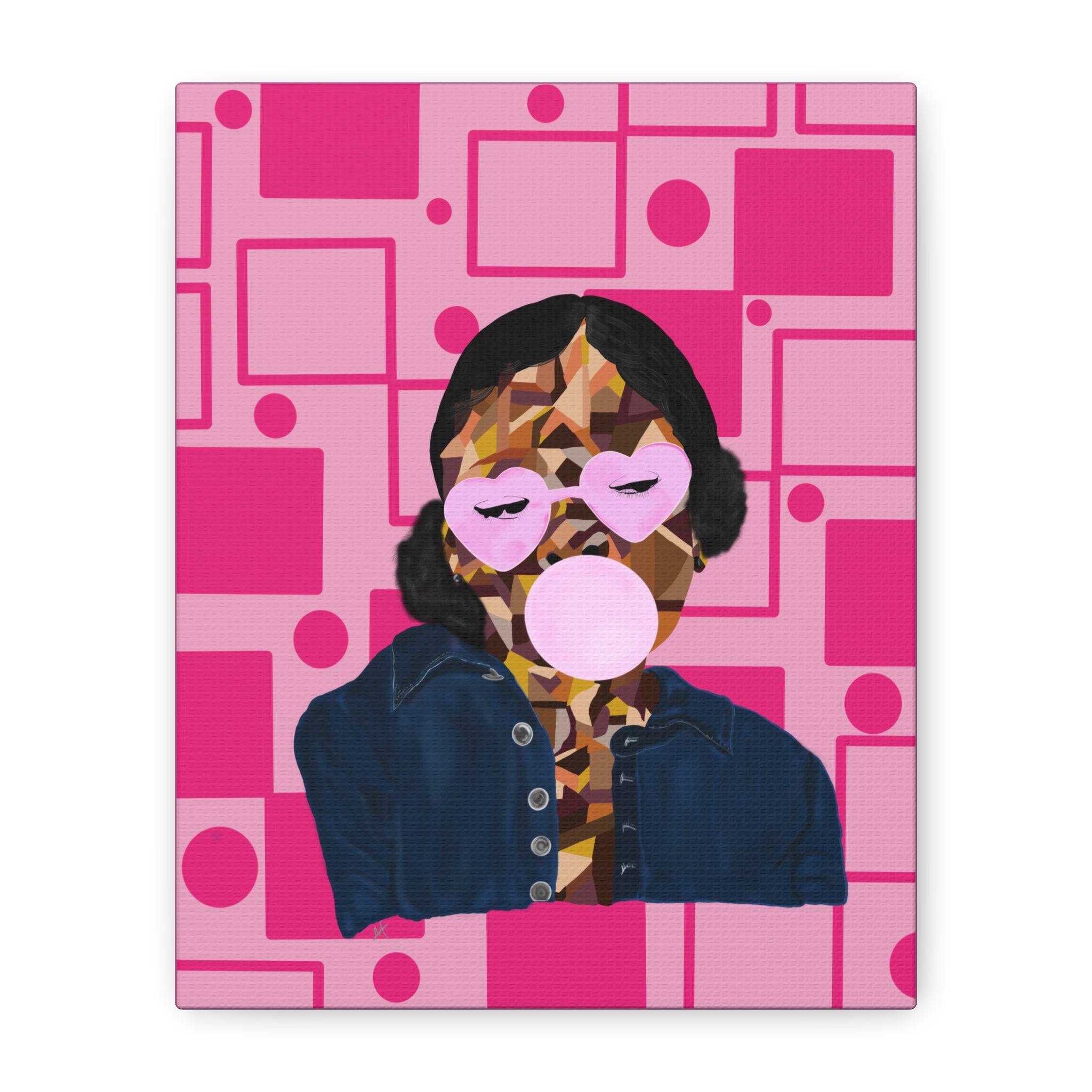 Pop Art Bubblegum Girl Matte Canvas Wall Art