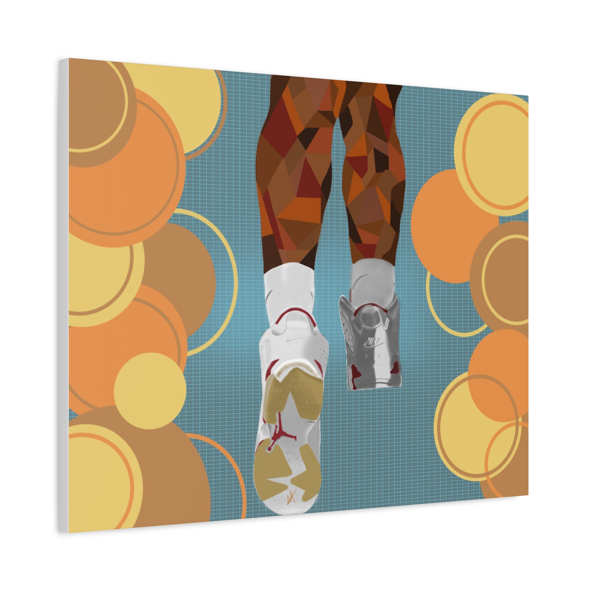 Basketball Sneakers Canvas Print — Retro Air Jordan Poster Art