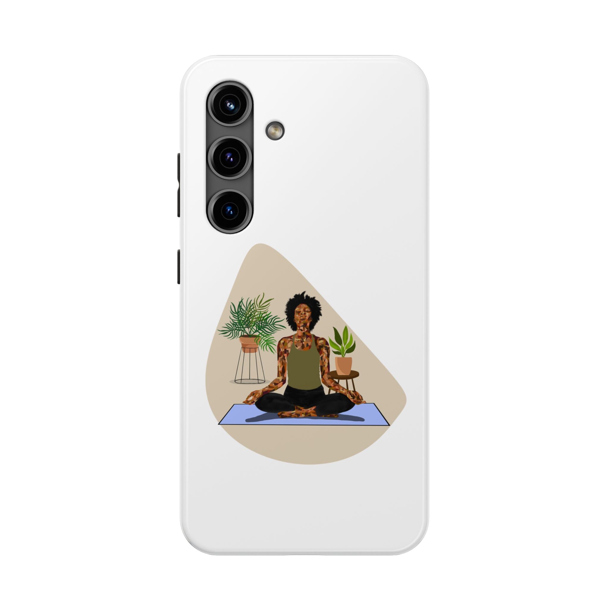 Yoga Girl Tough Phone Case — Meditation, Plants & Self‑Care Protective Cover
