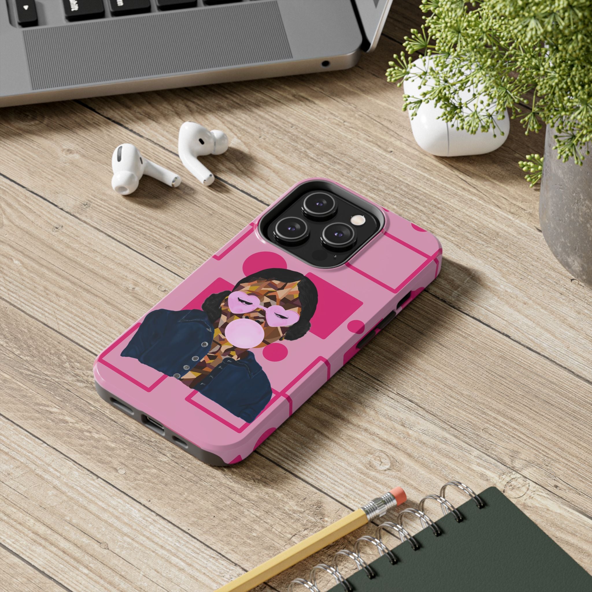 Pink Pop Art Phone Case — Bubblegum Girl Tough Phone Case