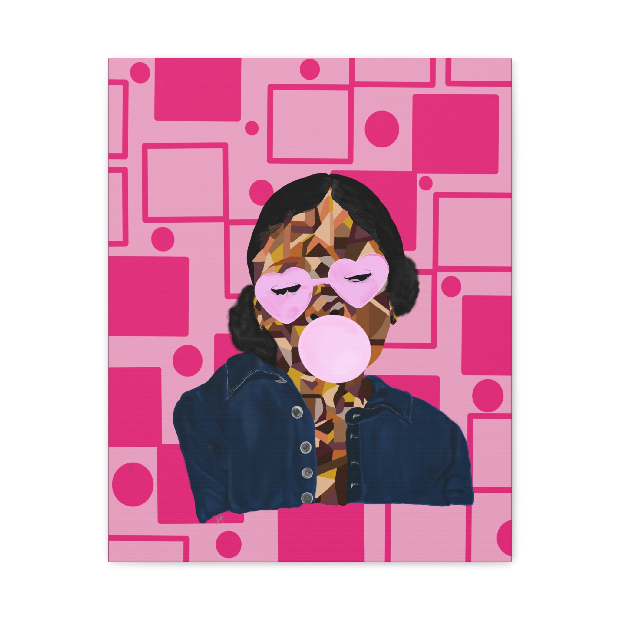 Pop Art Bubblegum Girl Matte Canvas Wall Art