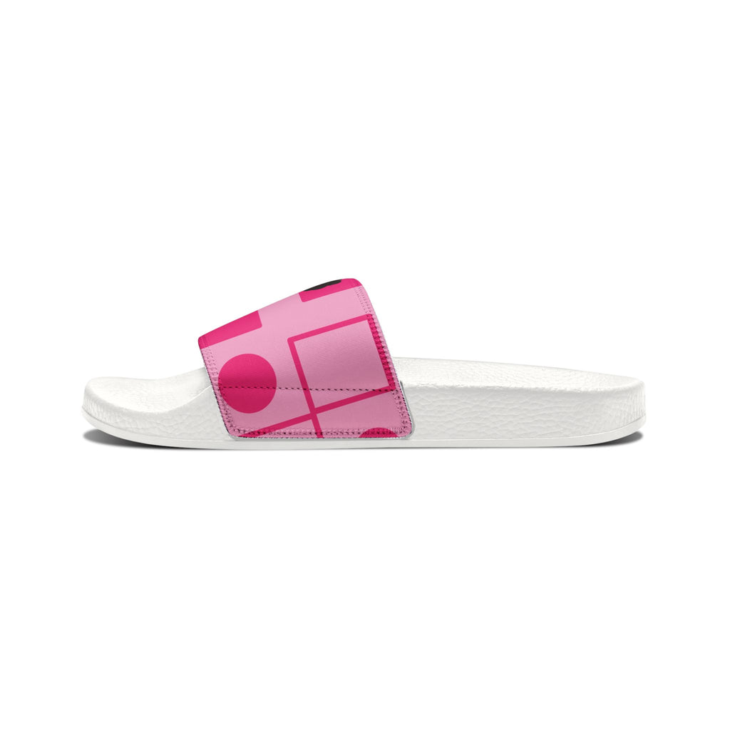 Youth Pink Bubble Gum Girl Slide Sandals — Removable Strap Kid’s Pool & Casual Slides