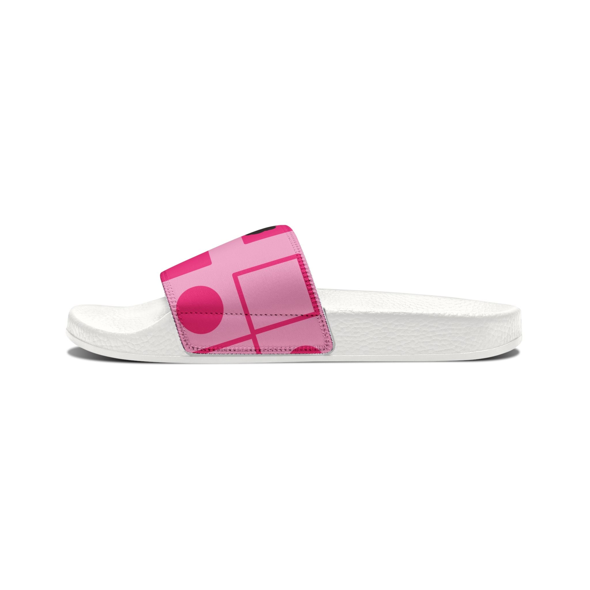 Youth Pink Bubble Gum Girl Slide Sandals — Removable Strap Kid’s Pool & Casual Slides