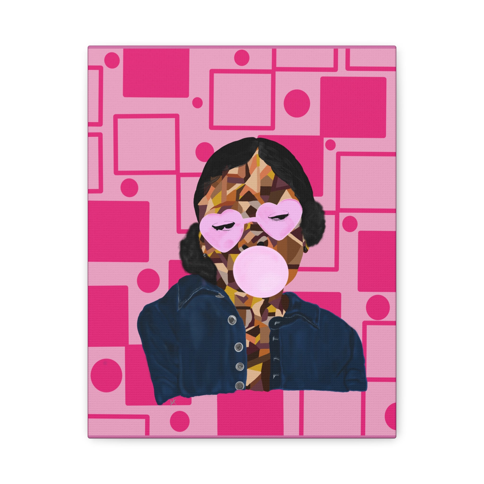 Pop Art Bubblegum Girl Matte Canvas Wall Art