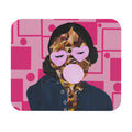 Retro Pink Bubblegum Girl Mouse Pad