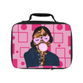 Retro Pop Art Lunch Bag — Girl with Bubblegum Pink Heart Glasses
