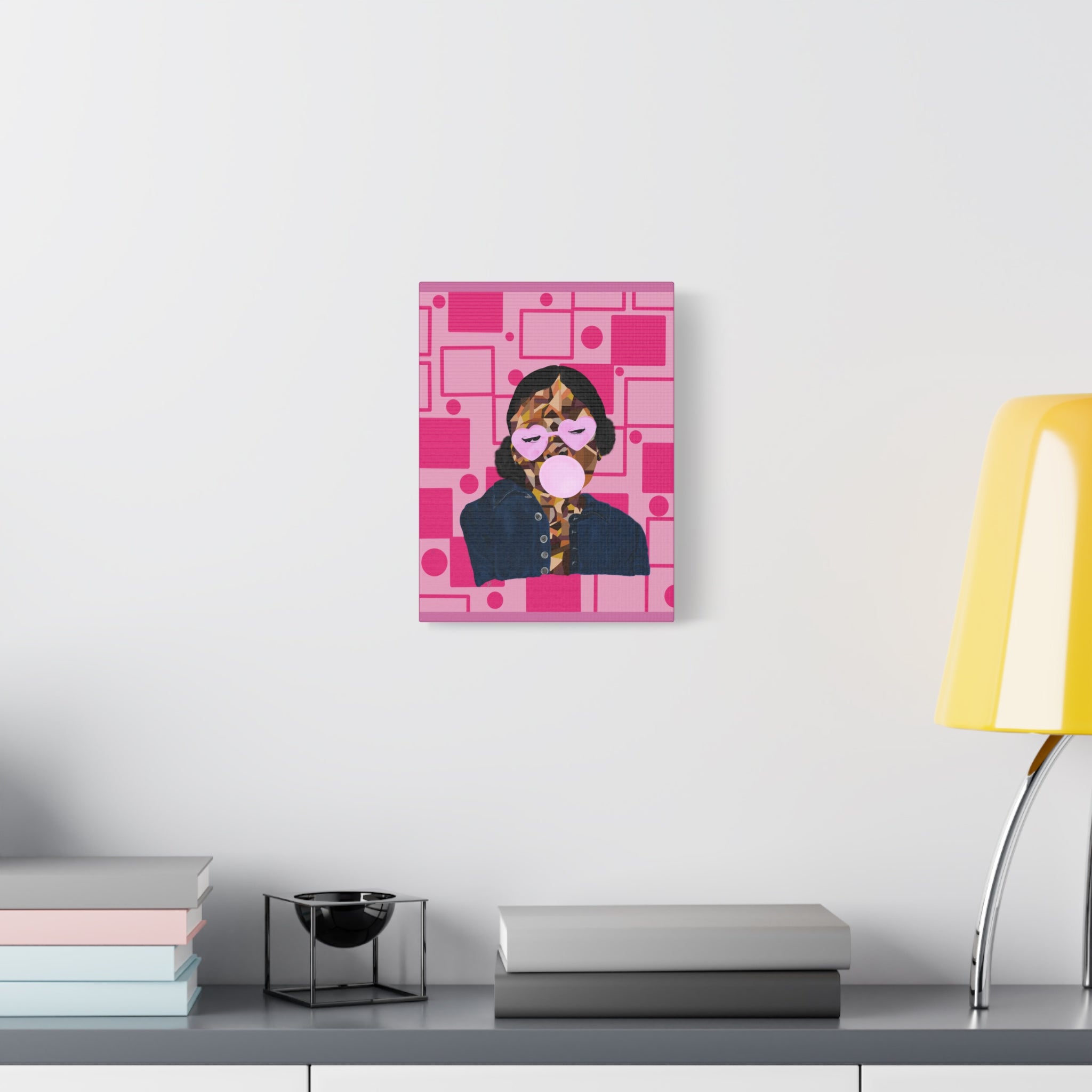 Pop Art Bubblegum Girl Matte Canvas Wall Art