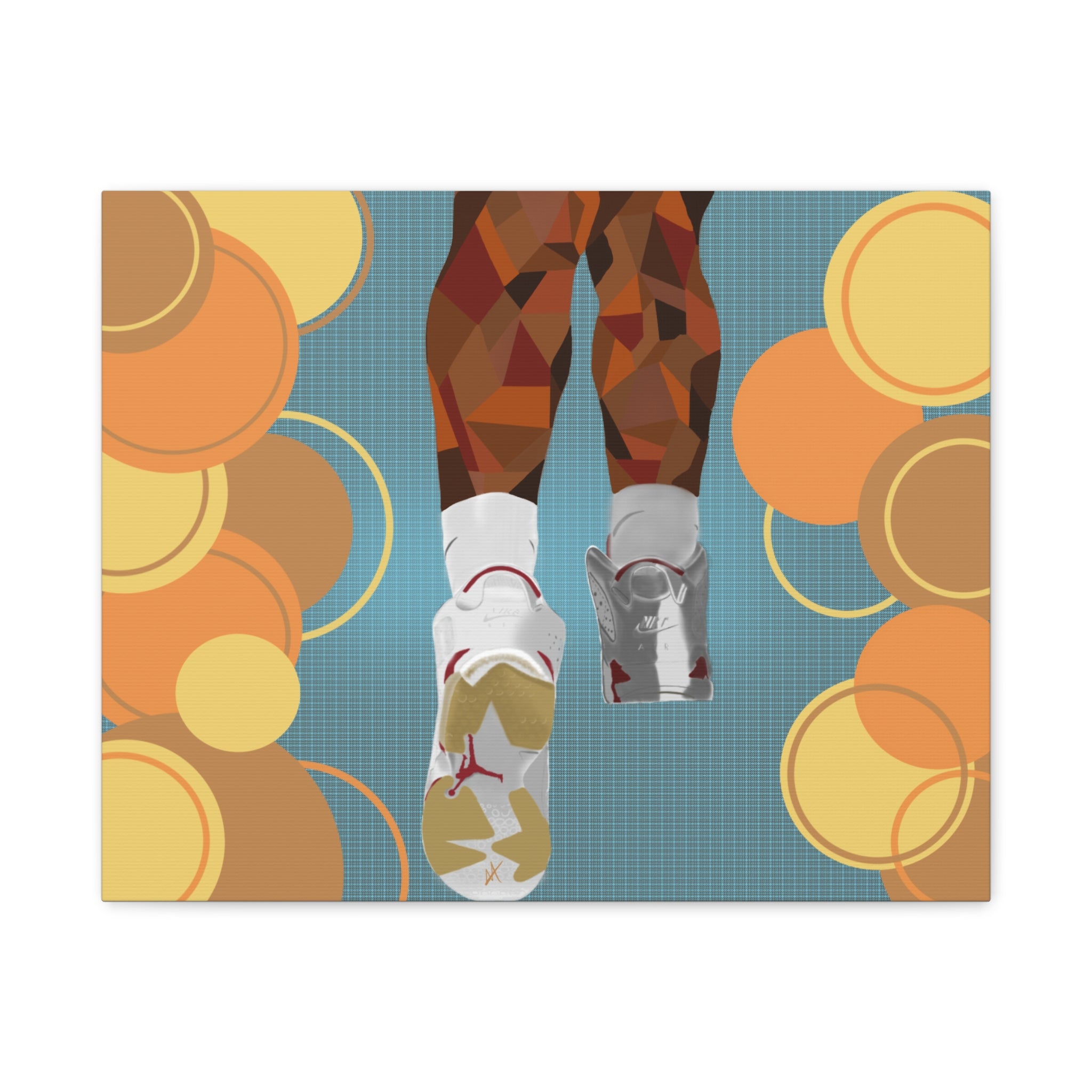 Basketball Sneakers Canvas Print — Retro Air Jordan Poster Art