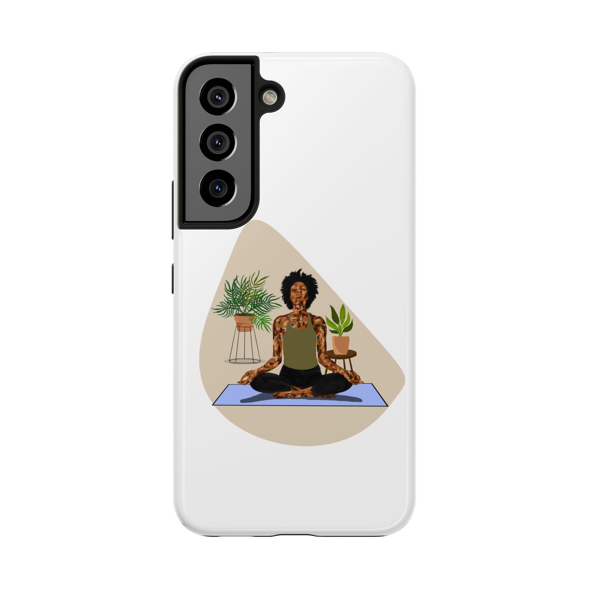 Yoga Girl Tough Phone Case — Meditation, Plants & Self‑Care Protective Cover
