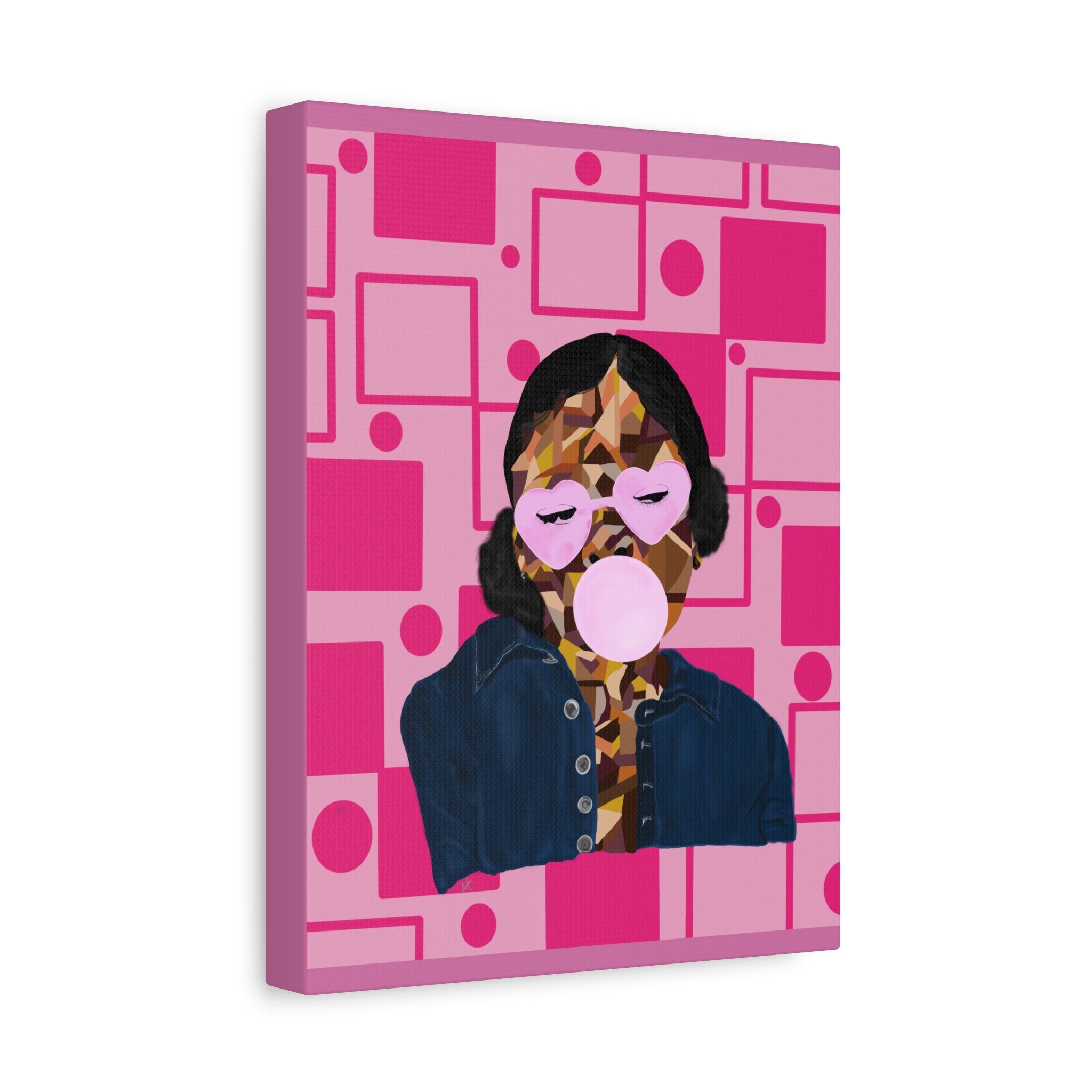 Pop Art Bubblegum Girl Matte Canvas Wall Art