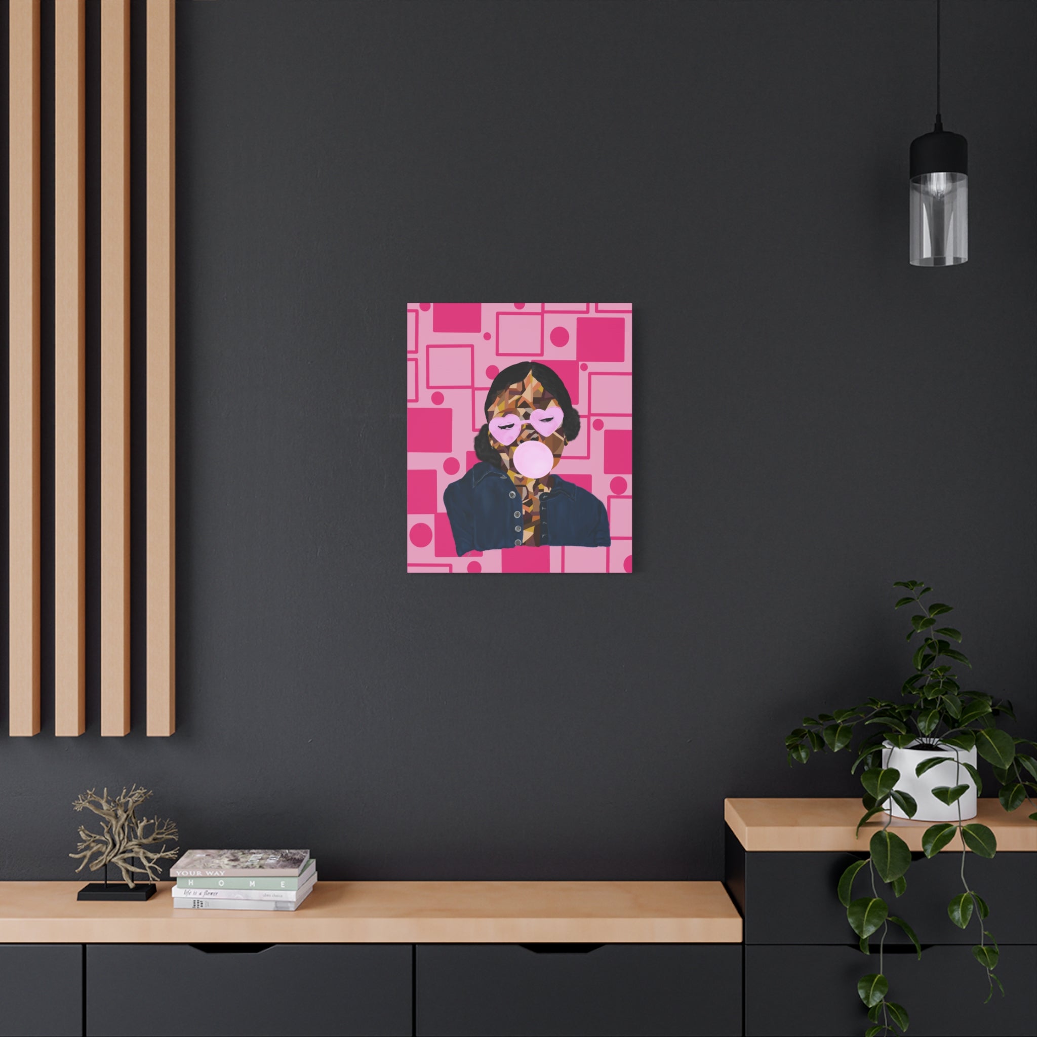 Pop Art Bubblegum Girl Matte Canvas Wall Art
