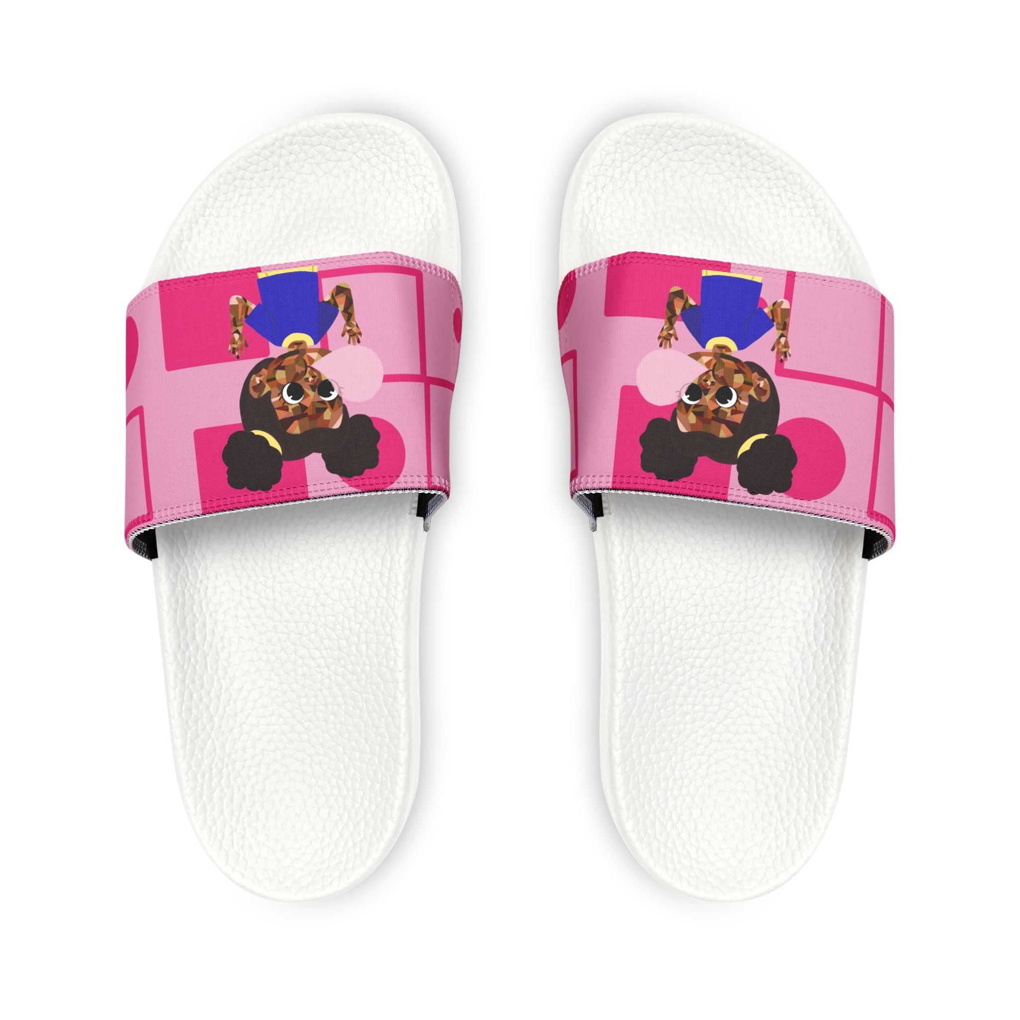 Youth Pink Bubble Gum Girl Slide Sandals — Removable Strap Kid’s Pool & Casual Slides