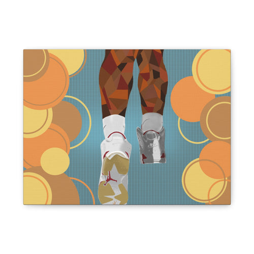 Basketball Sneakers Canvas Print — Retro Air Jordan Poster Art