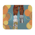 Basketball Sneaker Legs Mouse Pad — Retro Circles Gaming Desk Mat