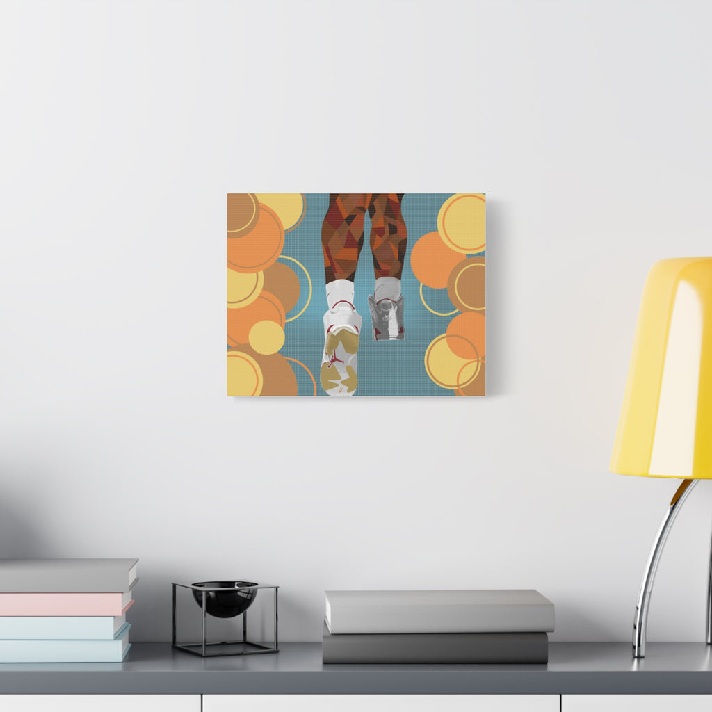 Basketball Sneakers Canvas Print — Retro Air Jordan Poster Art