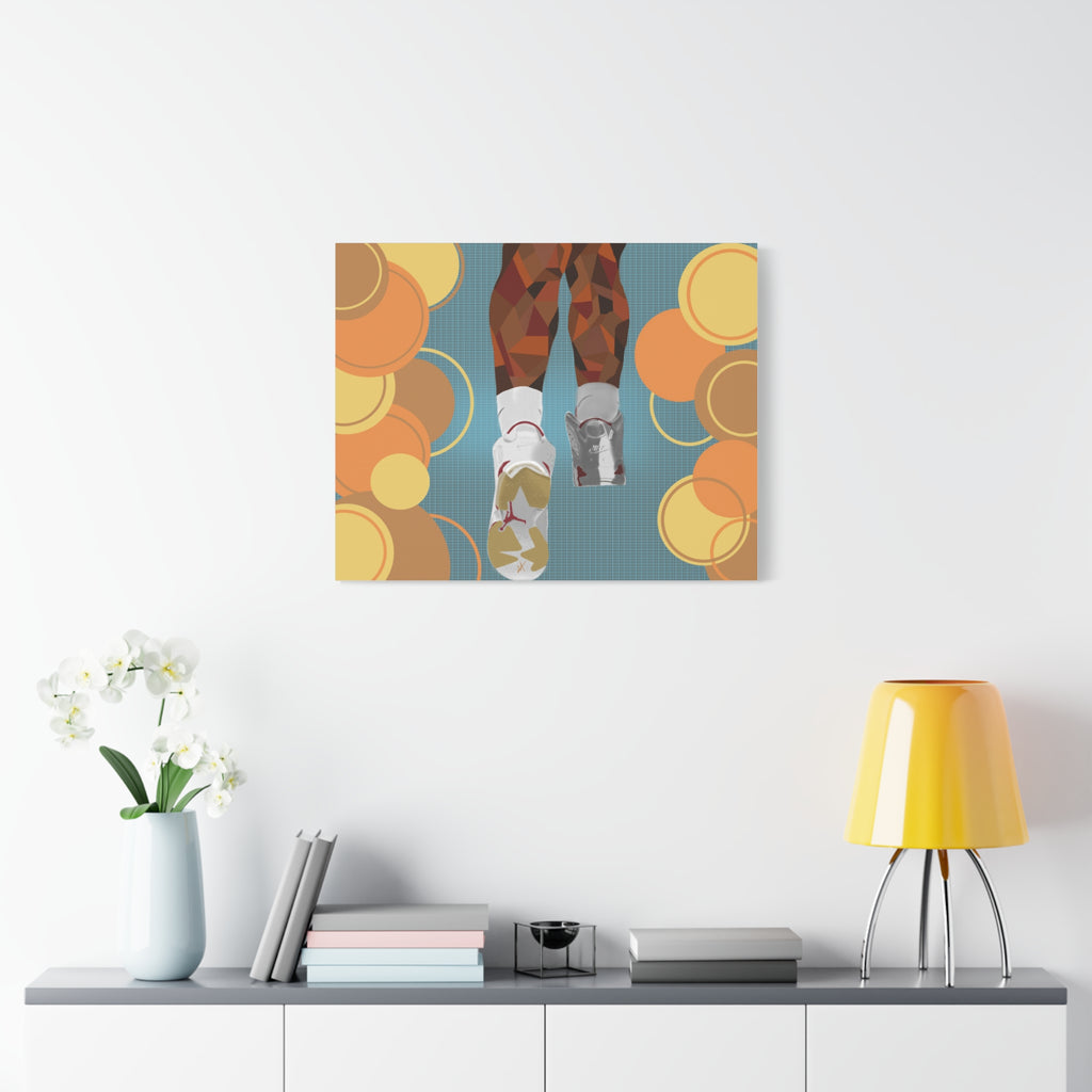 Basketball Sneakers Canvas Print — Retro Air Jordan Poster Art