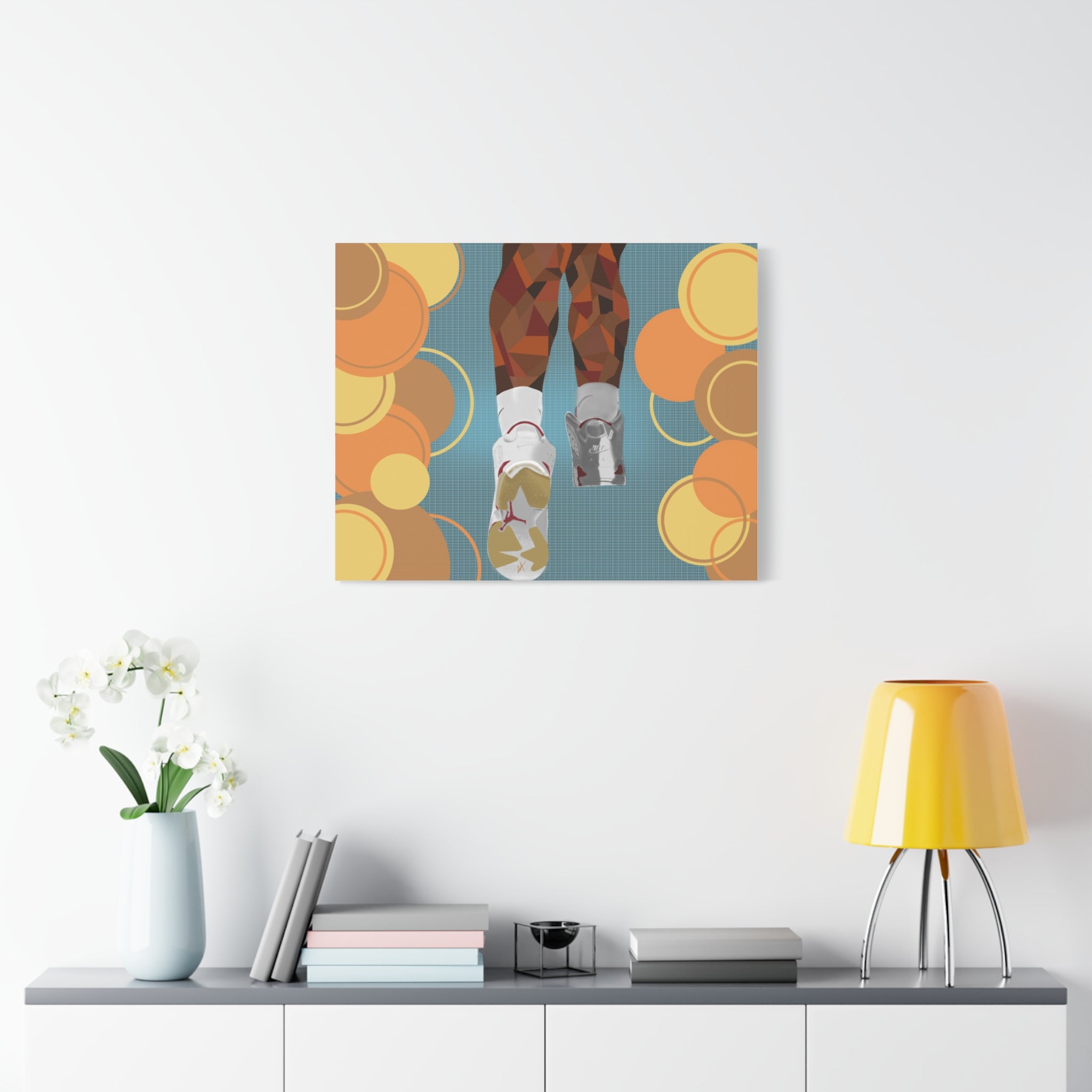 Basketball Sneakers Canvas Print — Retro Air Jordan Poster Art