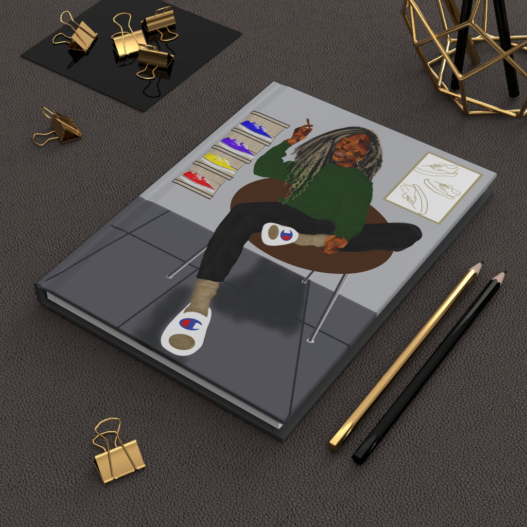 Streetwear Vibes Hardcover Journal — Sneakerhead Lounge Illustration