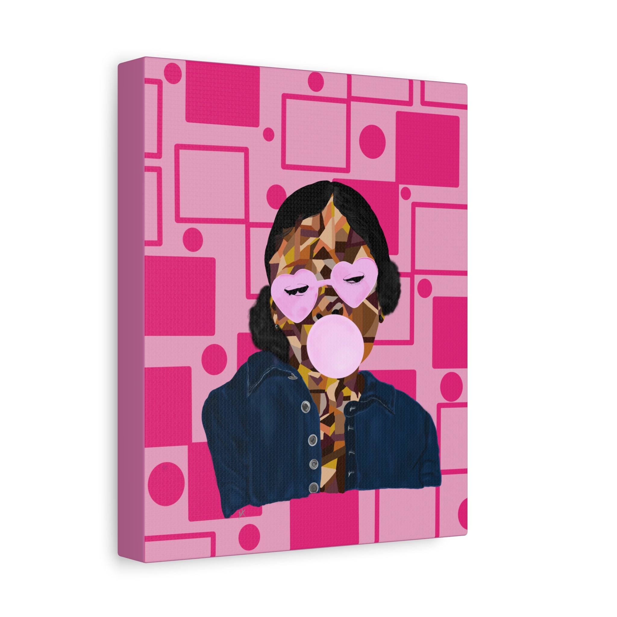 Pop Art Bubblegum Girl Matte Canvas Wall Art