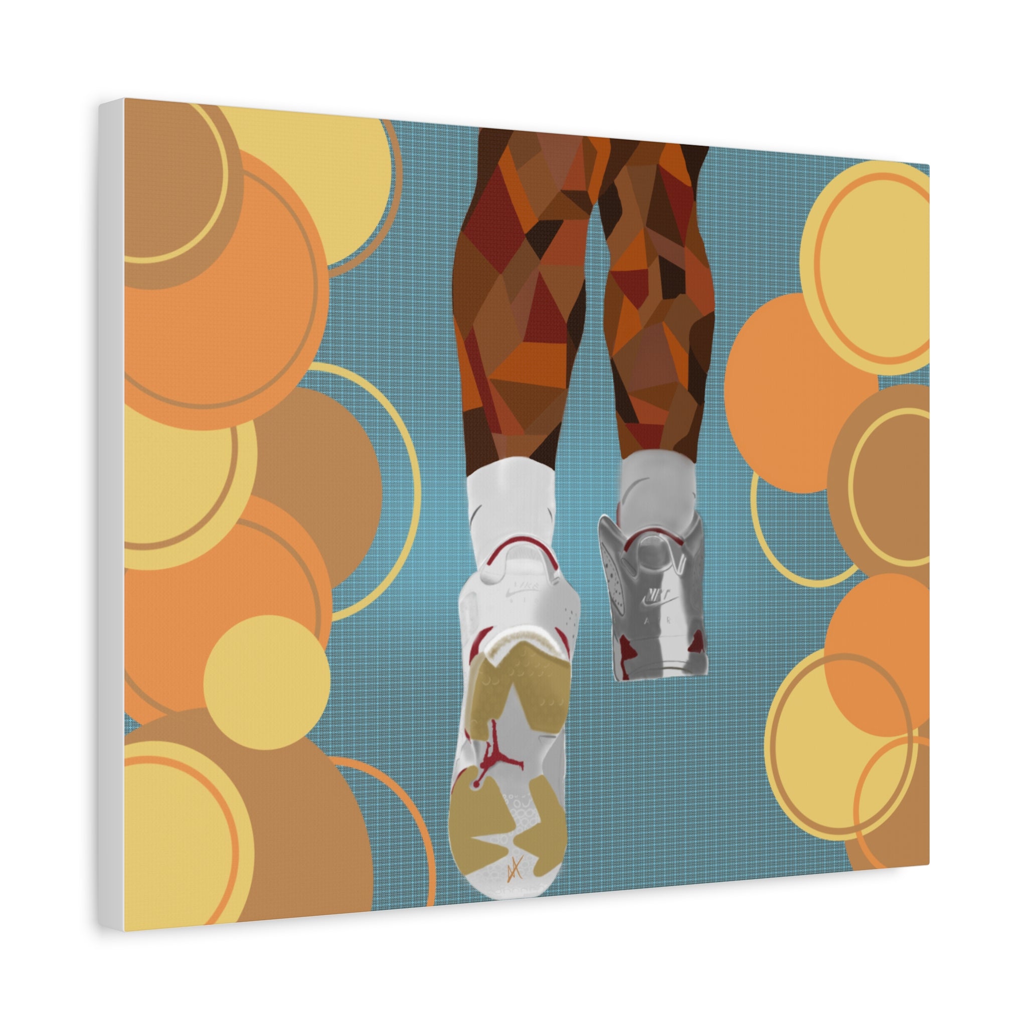 Basketball Sneakers Canvas Print — Retro Air Jordan Poster Art