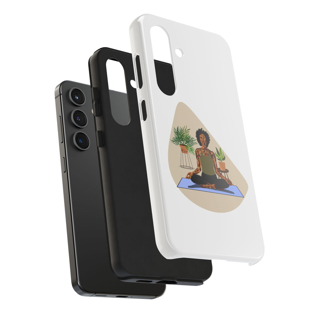 Yoga Girl Tough Phone Case — Meditation, Plants & Self‑Care Protective Cover